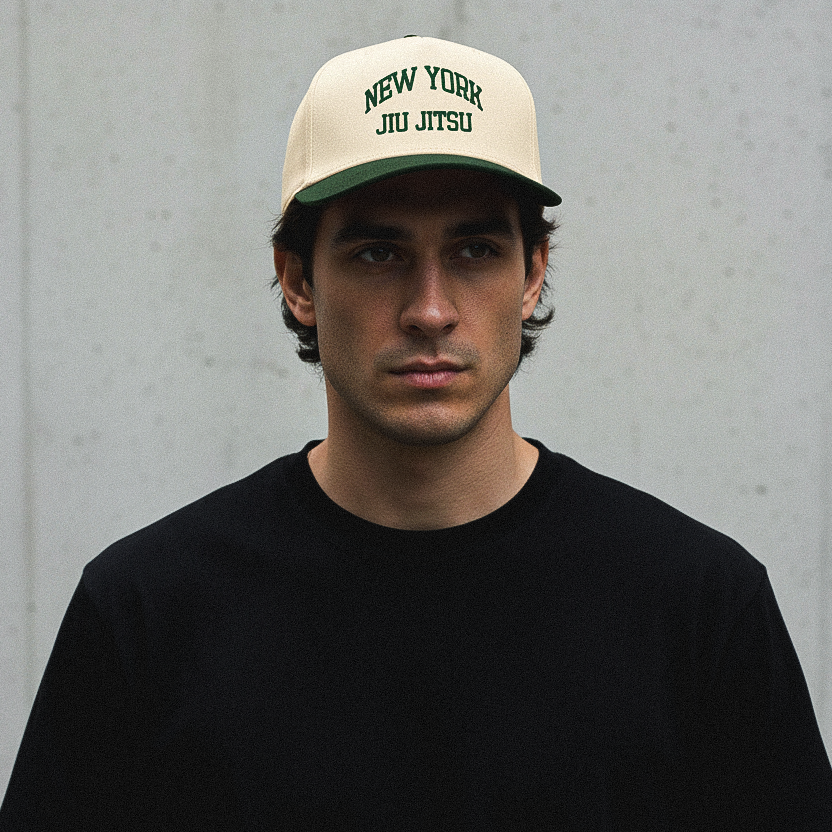 New York BJJ 2-Tone 5-Panel Cap - Cream/Green