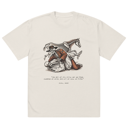 Jiu-Jitsu Cowboy Oversized T-Shirt - Faded Stone