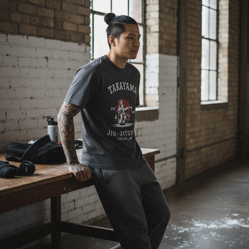 Takayama Jiu-Jitsu Gym Oversized T-Shirt - Faded Black