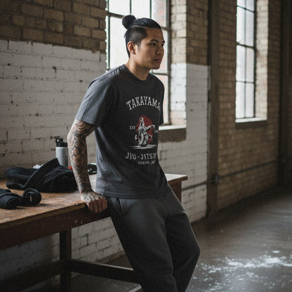 Takayama Jiu-Jitsu Gym Oversized T-Shirt - Faded Black